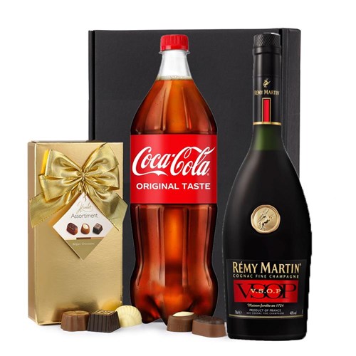Remy Martin VSOP Cognac 70cl with Coca-Cola & Chocolates Gift Box | Spirit Mixer Set